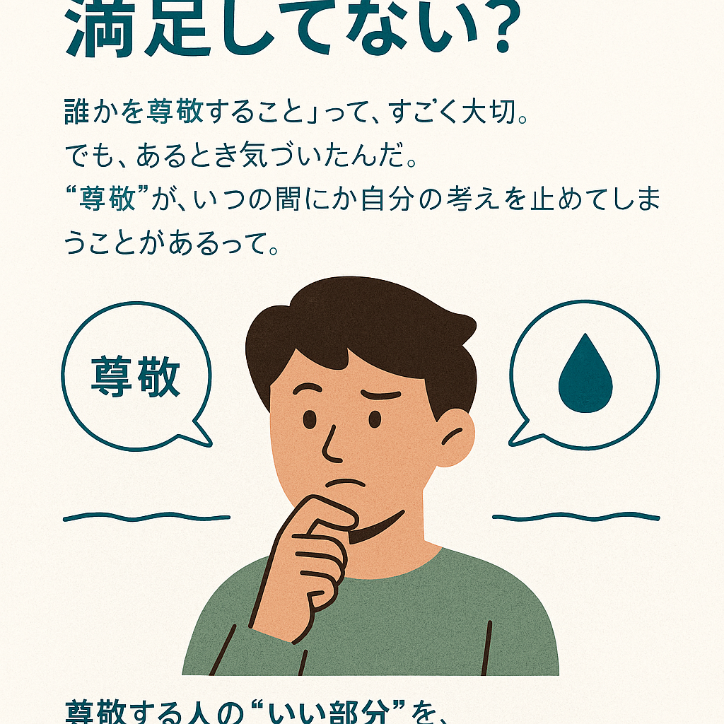 「尊敬するだけで、満足してない？」