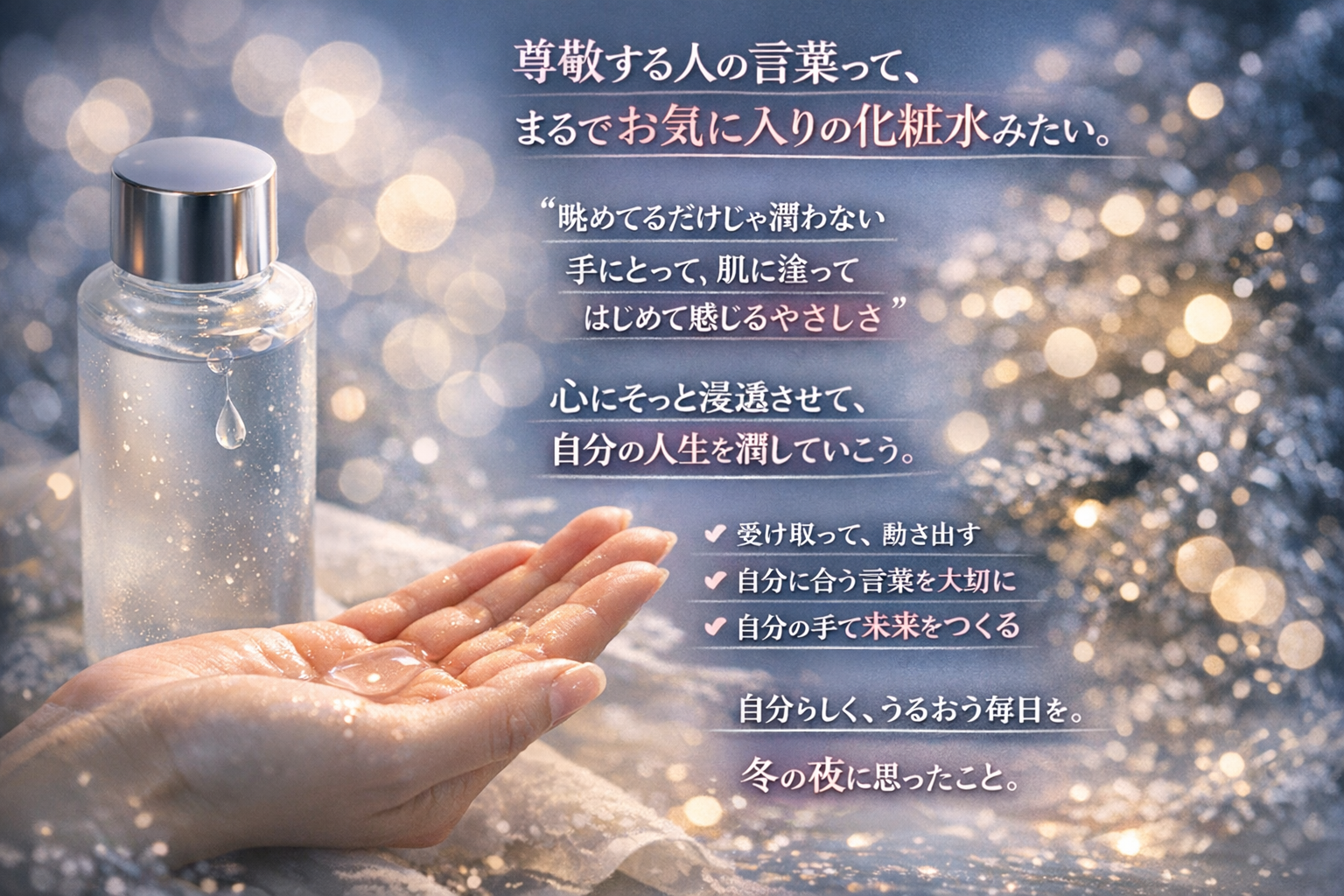 化粧水と、尊敬する人の言葉